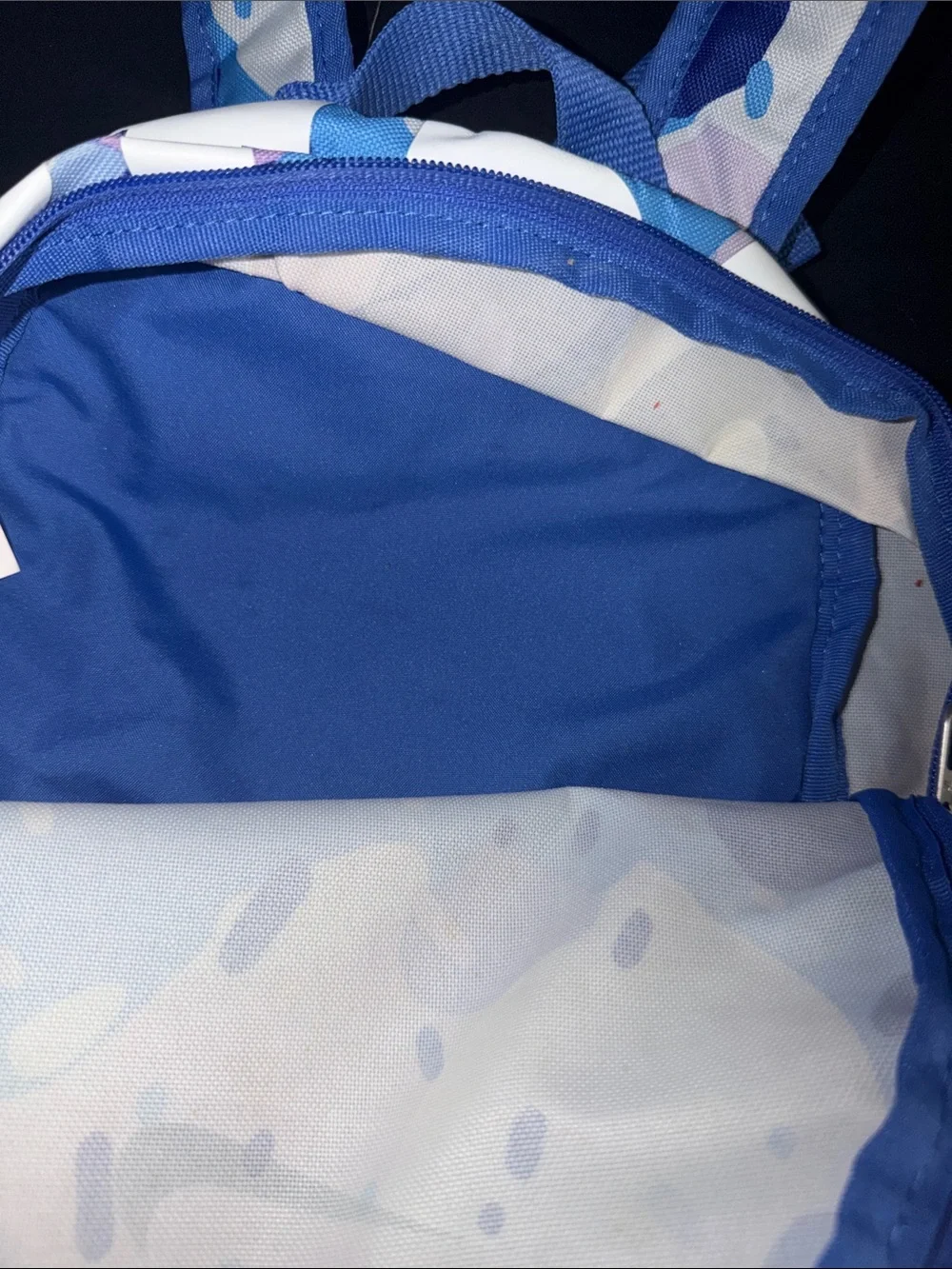 Nike Blue Camo Mini Backpack with Purple and Cream Accents